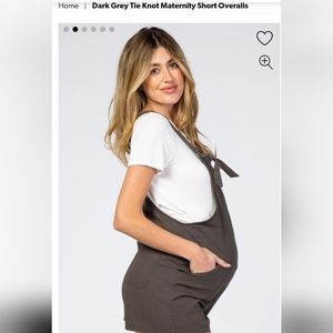 Dark Grey Tie Knot Maternity Short Overalls - Poshmark